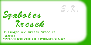 szabolcs krcsek business card